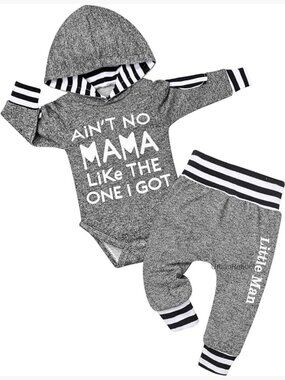 Newborn Baby Boy Plaid Hoodie Pants Set 2PC Long Sleeve Fall Winter Outfit